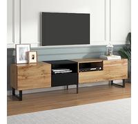 boorbin Supporto moderno per TV con design nero e legno - capiente, struttura robusta