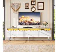 boorbin Tavola bassa da 176 x 38 x 45 cm, con 6 gambe di supporto, supporto per TV con 2 cassetti e 2 armadi, mobile TV, soggiorno, mobile TV, adatta per supporto TV fino a 75 pollici, mobile TV