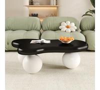boorbin Tavolino a forma di nuvola con LED, 16 colori disponibili, Coffee Table, design a forma di nuvola, design a gambe rotonde, elegante per il soggiorno moderno e la cameretta dei bambini (nero +