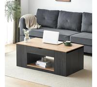 boorbin Tavolino con funzione di sollevamento: 109 cm, struttura grigia, design elegante, spazio sotto il piano del tavolo (grigio, 109,5 x 59,7 x 43 cm)