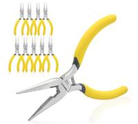 BOOSDEN 10 Pezzi Pinza a Becco Lungo 13 cm, Pinze Becco Piccole con Taglialato Laterale, Pinza Piccola di Precisione con Impugnatura Comfort per Elettronica, Bigiotteria, Gioielli e DIY