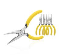 BOOSDEN 5 Pezzi Pinza a Becco Lungo 13 cm, Pinze Becco Piccole con Taglialato Laterale, Pinza Piccola di Precisione con Impugnatura Comfort per Elettronica, Bigiotteria, Gioielli e DIY