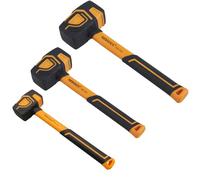 BOOSDEN Set di 3 Mazzuole in Gomma da 350g, 560g e 1100g, Mazzuola in Gomma con Gancio, Mazzuola con Testa Solida e Manico Ergonomico, per Pavimenti, Lavorazione del Legno