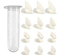 BOOSHMall 12 Paia di Denti da Vampiro, 4 Formati Kit di Zanne di Vampiro, con 1 Tubo Adesivo per Pellet di Denti per Cosplay Party Puntelli di Halloween Zanne della
