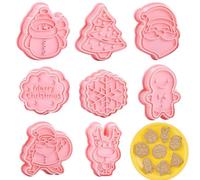 BOOSHMall 8 pezzi Formine per Biscotti Natale, Stampini Biscotti Natale, 3D Pressable Formine per Biscotti, Christmas Cookie Cutter per Biscotti Natalizie Torta
