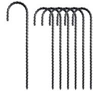 BOOSHMall Ancoraggio a pavimento, Picchetti Tenda 6 Pezzi 30 cm, Picchetti Giardino Antiruggine, tipo J, per il fissaggio di trampolino, recinzioni, tende, tettoie