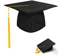 BOOSHMall Cappello Laurea Donna Uomo Tocco di Laurea Graduation Cap Berretto da Laureato Laurea Gadget per Cerimonie di Laurea Festa di Laurea, Giallo