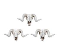 Booso 3X nel Resina Testa di Pecora Testa di Cranio Appeso Un Parete 3D Animale Longhorn Scultura Figurine Corna Decorazioni per La Casa Ornamenti
