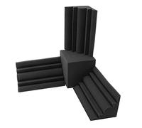 Booso 4 pezzi/set di schiuma acustica 1 pezzo, 15 x 15 x 15 cm, schiuma di isolamento acustico quadrata + 3 pezzi, 12 x 12 x 24 cm, base a bassa schiuma ignifuga