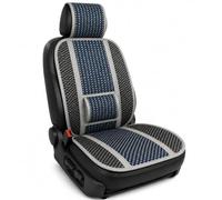 BOOST Coprisedile Auto Estivo in Bambù Naturale, Copri Sedile Antisudore Traspirante con Supporto Lombare Integrato, Schienale Universale Fresco per Auto (Blu, Singola)