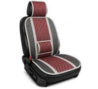 BOOST Coprisedile Auto Estivo in Bambù Naturale, Copri Sedile Antisudore Traspirante con Supporto Lombare Integrato, Schienale Universale Fresco per Auto (Rosso, Singola)