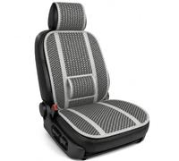 BOOST Coprisedile Auto Estivo in Bambù Naturale, Copri Sedile Antisudore Traspirante con Supporto Lombare Integrato, Schienale Universale Fresco per Auto (Grigio, Singola)