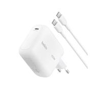 Belkin BoostCharge Caricatore USB C GaN 100W, Carica Batterie Cellulare per iPhone 17, Samsung Galaxy S26, Pixel 10, AirPods, Tablet, MacBook, Cavo USB-C da 1,5 m Incluso, Gadget da Viaggio - Bianco