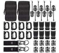 BOOSTEADY 36PCS Moschettoni, D-Ring Grimloc Bloccaggio Gear Clip, Web Dominator Corde Elastiche, Fibbia Strumento di Gestione della Cinghia, Clip Tubo di Idratazione, Anello Chiave, Borsa Molle