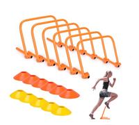 BOOSTEADY Ostacoli Allenamento della velocità, Ostacoli Regolabili per Allenamento Agilità per Calcio, Pallacanestro, Kit Allenamento Calcio di 6 con 12 Coni Marcatori, 1 Borsa di Stoccaggio