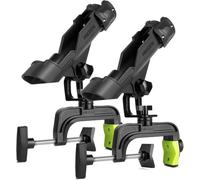 BOOSTEADY Portacanna da Pesca per Barca, Portacanna da Pesca Regolabile a 360 Gradi, per Sistema di Cingoli o Superficie Piatta a Tubo Quadrato, 2 Pezzi