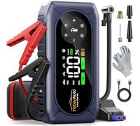 Booster Avviamento Auto 6500A con Compressore 150PSI, YaberAuto Avviatore Batteria Auto per Tutti Gas/10.0L Diesel/Veicoli Ibridi, 12V Starter Batteria, 800 lumen Torcia, Avviamento Forzato