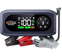 Booster Avviamento Auto 7000A con Compressore 150PSI, YaberAuto Avviatore Batteria Auto per Tutti Gas/10.0L Diesel/Veicoli Ibridi, 12V Starter Batteria, 800 lumen Torcia, Avviamento Forzato