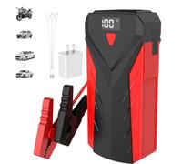 Booster Batteria Auto 12V 10.000mAh con Compressore ad aria 150PSI | Avviamento Batteria Auto Portatile con Schermo LED, per Benzina e Diesel Fino a,Pinze intelligenti,Banca di potere