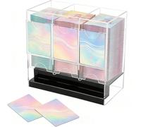 Booster Pack dispenser 3 slot - 3 scomparti per carte di credito, scatola in acrilico per la conservazione e la protezione del display, per scrivania e camera organizzazione