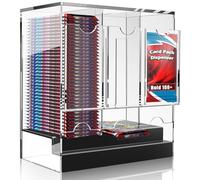 Booster-Pack-Dispenser con base nera Premium 3-Slot Acrylic Card Pack Dispenser Organizza e visualizza PKMN, MTG, carte sportive, impilabile TCG Storage (108+ confezioni)