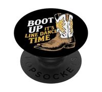 Boot Up It’s Line Dance Time Ballo Country Design PopSockets PopGrip Adesivo