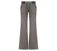 Bootcut Jeans da donna Bootcut Jeans Vita a Costine Punto Laterale Denim Pantaloni, Grigio, L