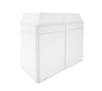 Booth DJ Professionale Pieghevole: Struttura Metallica, Ripiano Mixer Ampio, Coperture Intercambiabili Bianco/Nero, Ganci di Sicurezza, Pannelli Mesh Ventilati, Gestione Cavi, Borsa Trasporto