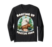 Booting Up The Yuletide Yarn Christmas IT Technician Maglia a Manica