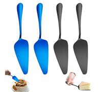 Bootoow Coltello Torta in Acciaio Inossidabile, 4 Pezzi Multifunzionale Paletta per Torta Adatta a Tagliare e Servire i Dolci per Cucine Ristoranti Feste Pala Torta Spatola Triangolo(Nero+Blu)