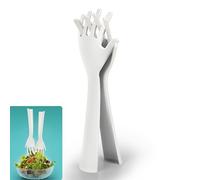 Bootoow - Posate per insalata, 2 pezzi in plastica, per campeggio, a casa o in viaggio, colore verde, 26,5 cm