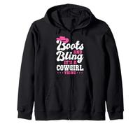 Boots and Bling It’s a Cowgirl Thing Rodeo Gift Felpa con Cappuccio