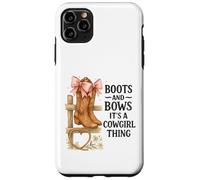 Boots and Bows Cowgirl Thing Western Pink Bow Graphic Custodia per iPhone 11 Pro Max