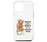 Boots and Bows Cowgirl Thing Western Pink Bow Graphic Custodia per iPhone 12 Pro Max