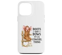 Boots and Bows Cowgirl Thing Western Pink Bow Graphic Custodia per iPhone 13 Pro Max
