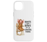 Boots and Bows Cowgirl Thing Western Pink Bow Graphic Custodia per iPhone 14 Plus