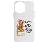Boots and Bows Cowgirl Thing Western Pink Bow Graphic Custodia per iPhone 14 Pro Max