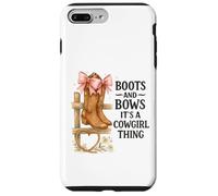 Boots and Bows Cowgirl Thing Western Pink Bow Graphic Custodia per iPhone 7 Plus/8 Plus