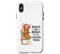 Boots and Bows Cowgirl Thing Western Pink Bow Graphic Custodia per iPhone X/XS