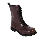 Boots & Braces, Rangers, anfibi, 10 occhielli, colore: rosso ciliegia, Rosso (Cherry), 39 EU