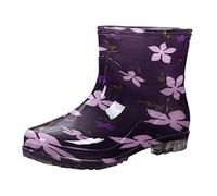 Boots Donna Pioggia Stivaletti di Gomma Boot Gomma Stivali in Gomma da Donna Scarpe Impermeabile Gomma Resistenti Stivaletti da Giardino Antiscivolo Stivali Pioggia di Gomma Impermeabili Rain