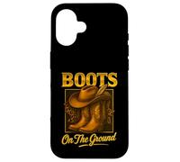 Boots On The Ground Cowboy Boots Western Country Style Custodia per iPhone 16