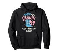 Boots Or Bows Can't Wait To Know Western Cowboy Felpa con Cappuccio