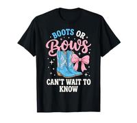 Boots Or Bows Can't Wait To Know Western Cowboy Maglietta