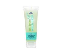 Boots, Tea Tree & Witch Hazel, gel per trattamento notte della pelle, in tubetto da 75 ml (etichetta in lingua italiana non garantita)