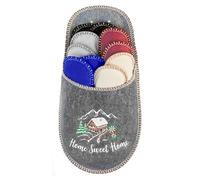 BOOTSY® Pantofole per ospiti - Motivo Benvenuto Cervo (5 Paia) • Pantofole in feltro per visitatori • Ciabatte per ospiti unisex • Taglie 35/38, 38/40, 41/43, 44/45 • Con borsa porta scarpe