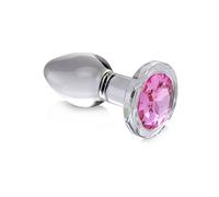 Booty Sparks Pink Gem Glass Anal Plug Medium