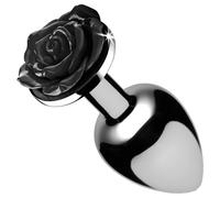 Analdildo in Alluminio Booty Sparks Black Rose - 79g (Argento-Nero)