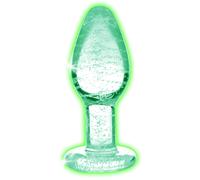 Dildo Anale in Vetro Fluorescente "Booty Sparks" - Grande (Trasparente)