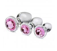 Booty Sparks Set Plug Anale in Vetro Pink Gem